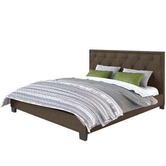 brown King Bed Frame with Headboard CorLiving Collection product image by CorLiving#color_brown