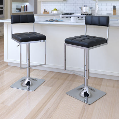 black Bar Stools Set of 2 Riley Collection lifestyle scene by CorLiving#color_black