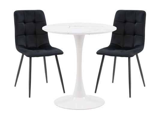 black 3 Piece Bistro Dining Set Ivo Collection product image by CorLiving#color_ivo-black