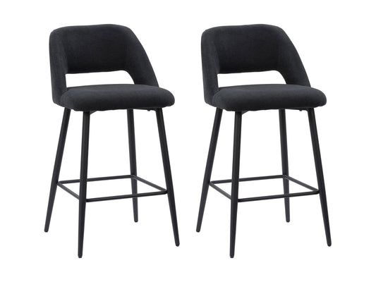 black Velvet Bar Stools Set of 2 Talia Collection product image by CorLiving#color_black