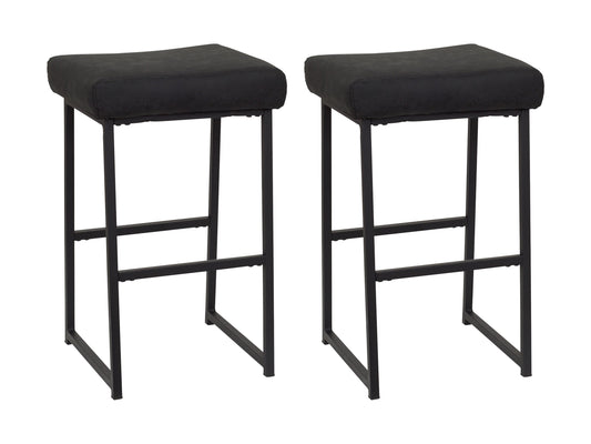 black Backless Bar Stools Set of 2 Milo Collection product image by CorLiving#color_black