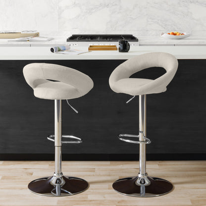 cream Adjustable Bar Stool Set of 2 CorLiving Collection lifestyle scene by CorLiving#color_cream