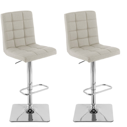 cream High Back Bar Stools Set of 2 Quinn Collection product image by CorLiving#color_cream