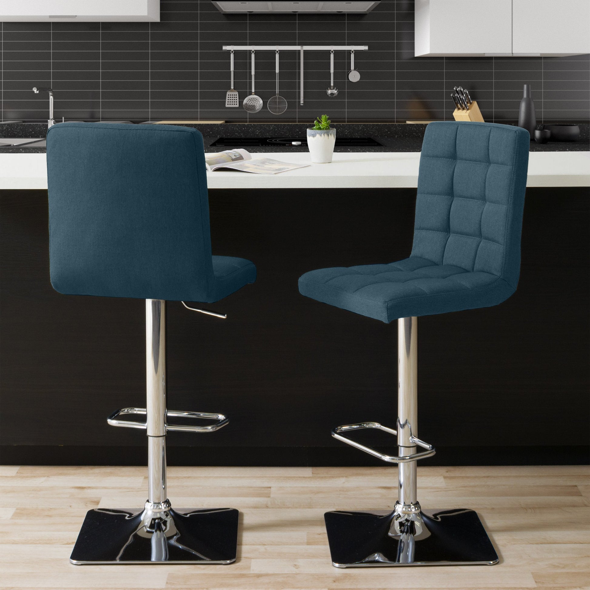 dark blue High Back Bar Stools Set of 2 Quinn Collection lifestyle scene by CorLiving#color_dark-blue