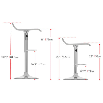 white Low Back Bar Stools Set of 2 Theo Collection measurements diagram by CorLiving#color_white