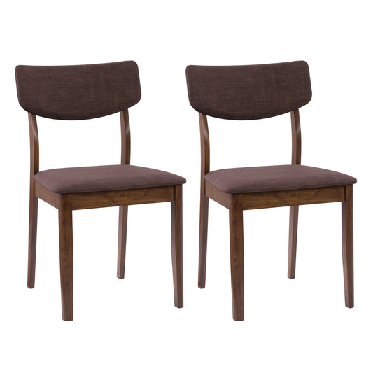 Walnut Dining Chairs, Set of 2 Branson Collection product image by CorLiving#color_branson-walnut-and-tweed