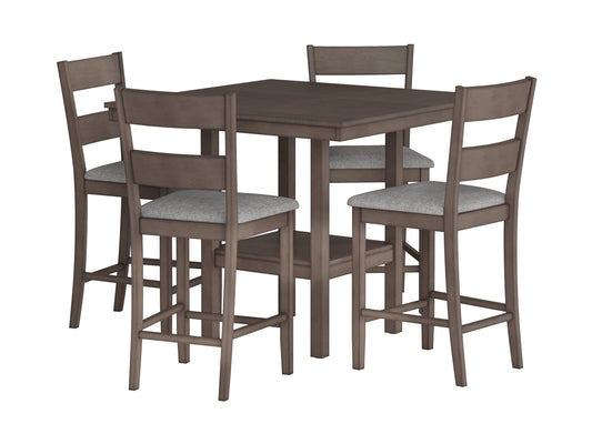 washed grey and grey 5 Piece Counter Height Dining Set Tuscany Collection product image by CorLiving#color_tuscany-washed-grey-and-grey