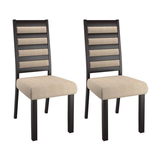 espresso Cream Dining Chairs, Set of 2 Ladder Collection product image by CorLiving#color_espresso