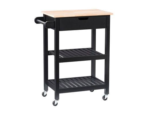 black Kitchen Cart on Wheels Sage Collection product image by CorLiving#color_black