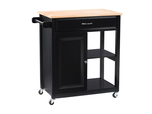 black Kitchen Cart on Wheels Chase Collection product image by CorLiving#color_black