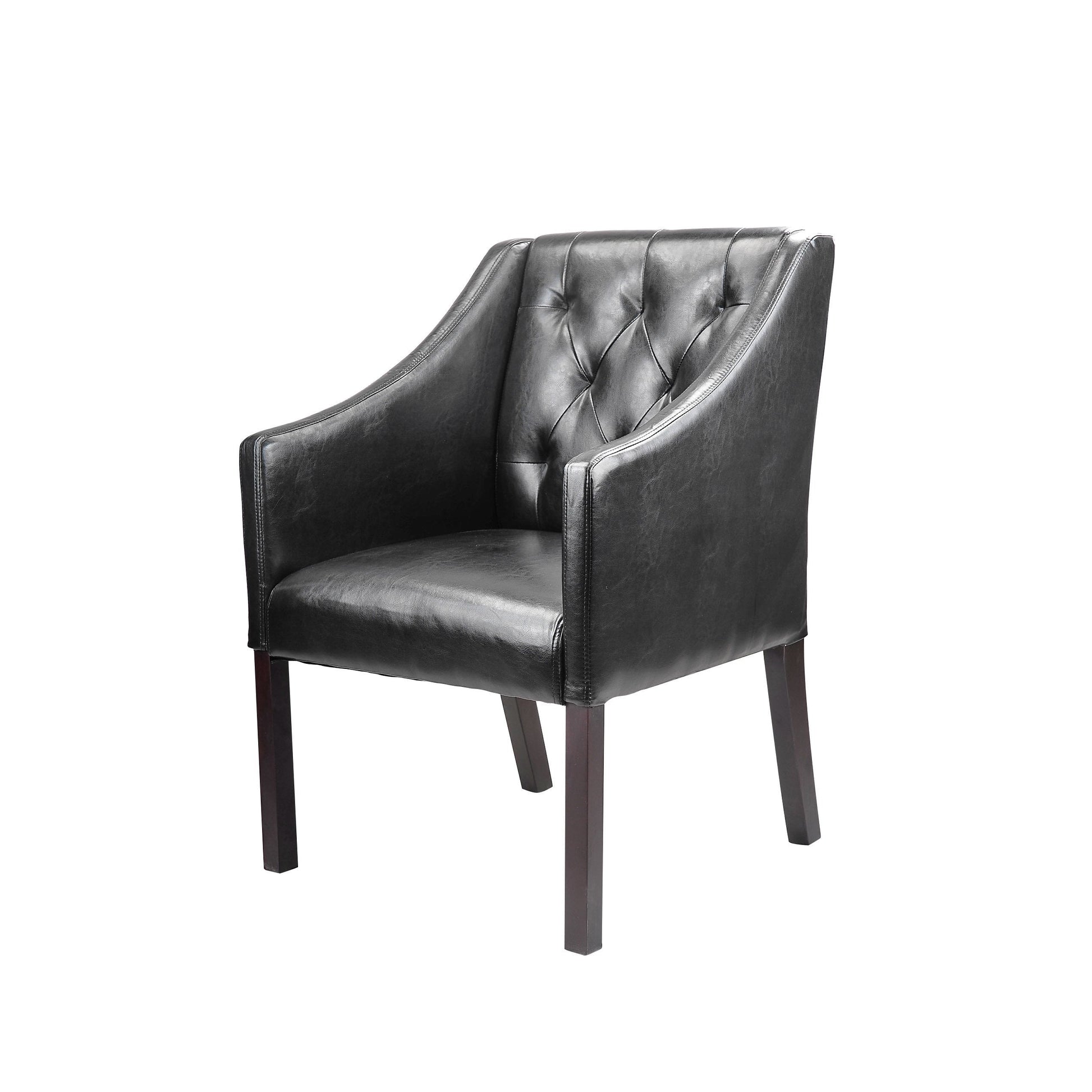 black Leather Club Chair Set of 2 Antonio Collection product image by CorLiving#color_black