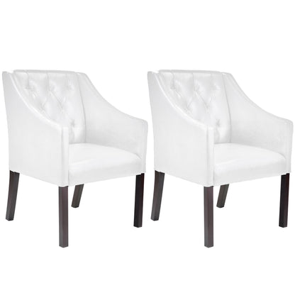 white Leather Club Chair Set of 2 Antonio Collection product image by CorLiving#color_white