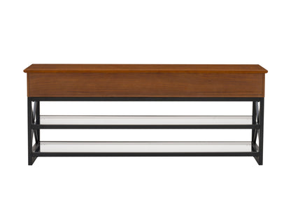 cherry brown TV Bench for TVs up to 75" Houston Collection product image by CorLiving#color_cherry-brown