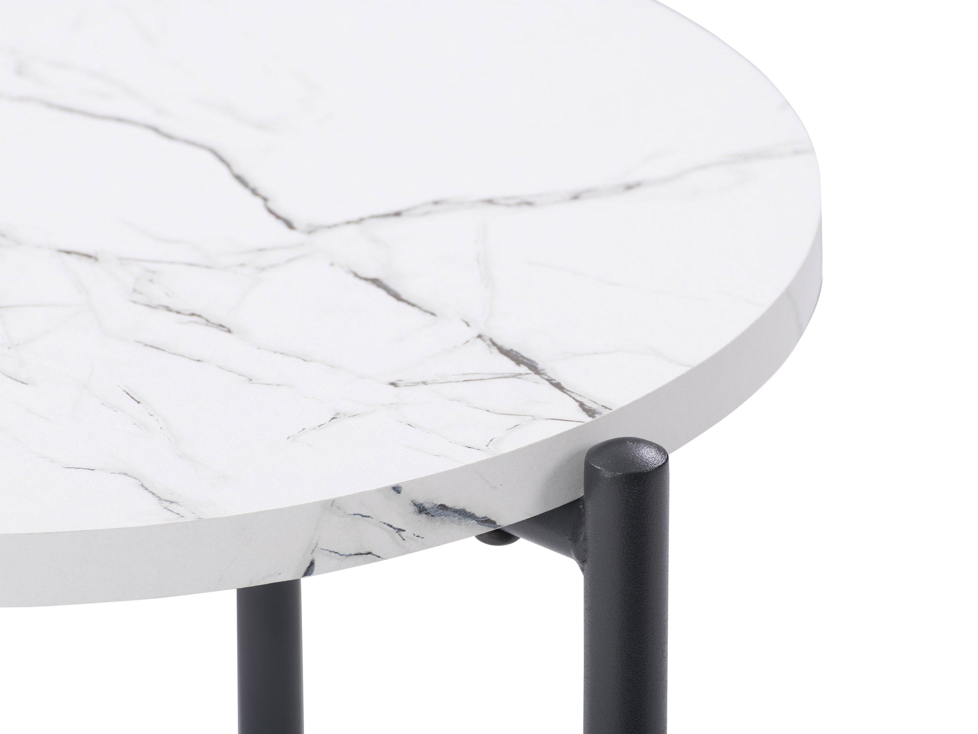 white marble White Round Side Table Arlo Collection detail image by CorLiving#color_white-marble