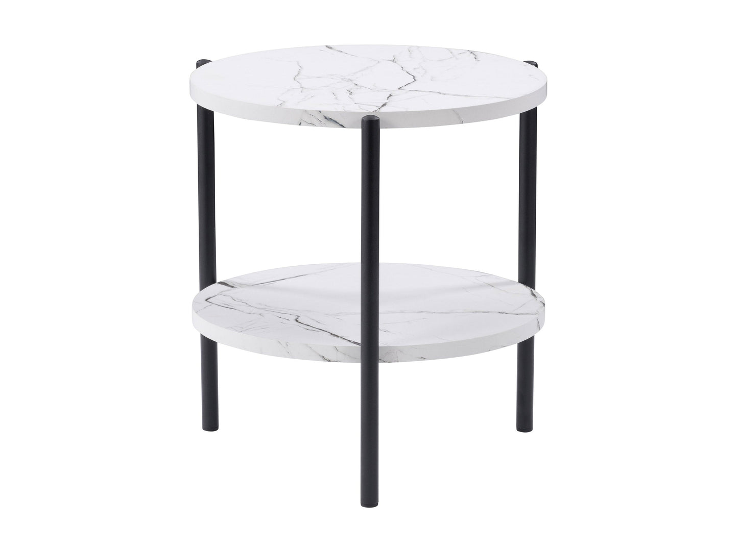 white marble White Round Side Table Arlo Collection product image by CorLiving#color_white-marble