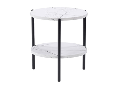 white marble White Round Side Table Arlo Collection product image by CorLiving#color_white-marble