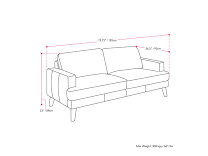 dark grey Fabric Sofa Paris Collection measurements diagram by CorLiving#color_dark-grey