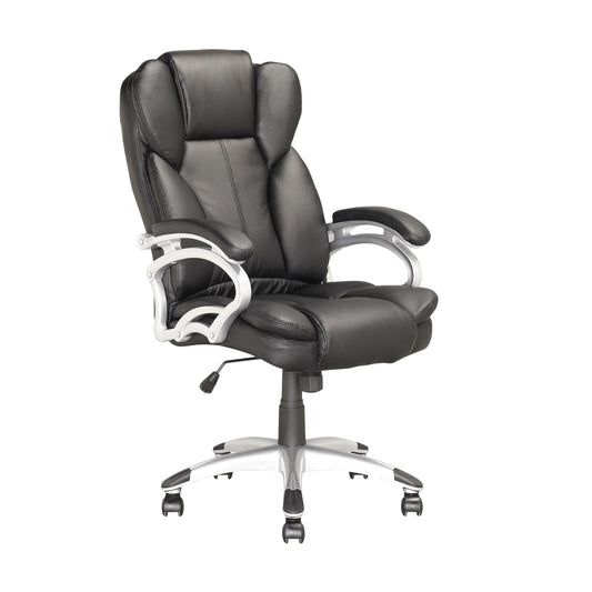 black Executive Office Chair Leon Collection product image by CorLiving#color_black