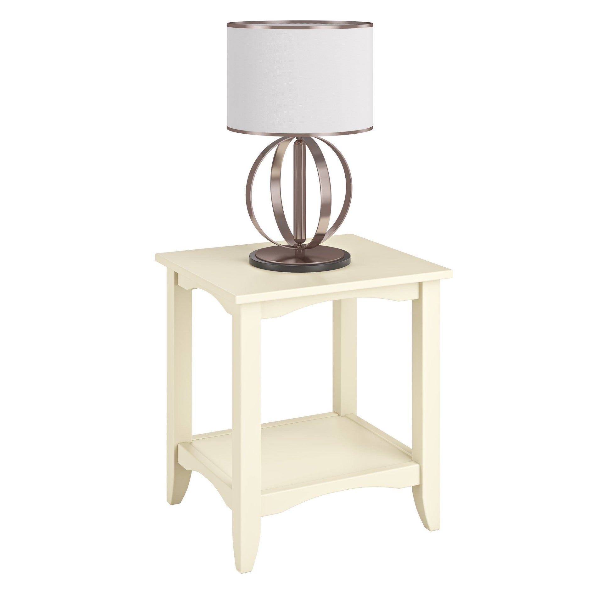 antique white Two Tier End Table Cambridge Collection product image by CorLiving#color_antique-white