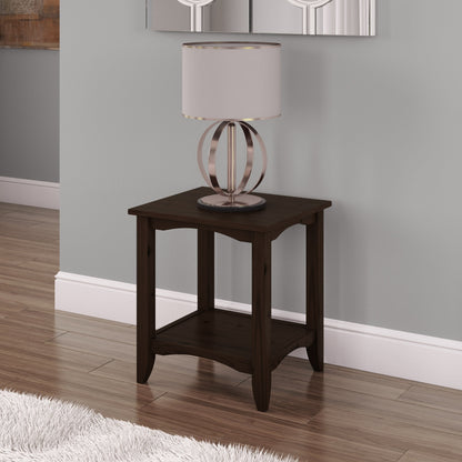 espresso Two Tier End Table Cambridge Collection lifestyle scene by CorLiving#color_espresso