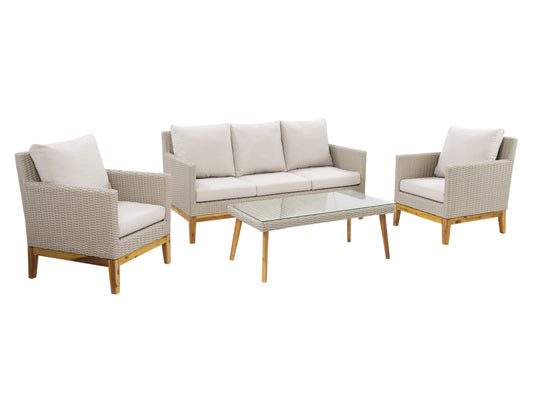 Wicker Conversation Set, 4pc Madrid Collection product image by CorLiving