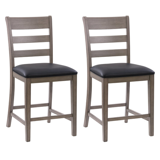 washed grey Counter Height Dining Chairs Set of 2 New York Collection product image by CorLiving#color_new-york-washed-grey-and-black