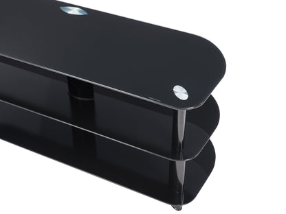 black Glass TV Stand for TVs up to 65" Laguna Collection detail image by CorLiving#color_black